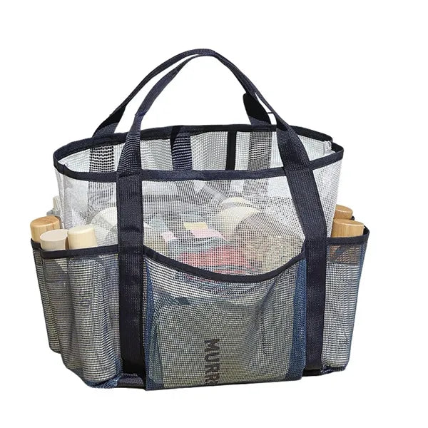 Multi-Pocket Compact Quick-Access See-Through Mesh Tote Bag