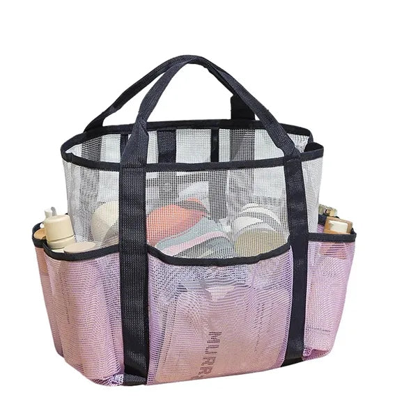 Multi-Pocket Compact Quick-Access See-Through Mesh Tote Bag