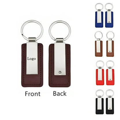 Metal and PU Leather Keychain Pendant