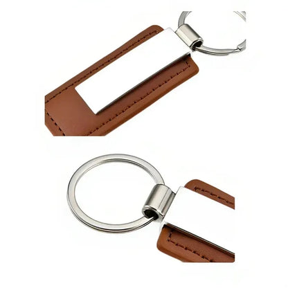 Metal and PU Leather Keychain Pendant