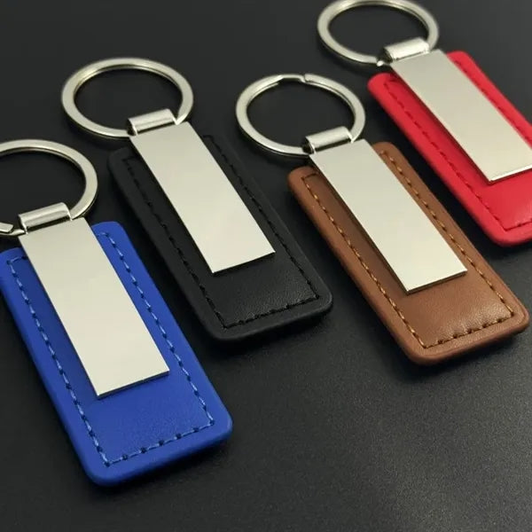 Metal and PU Leather Keychain Pendant