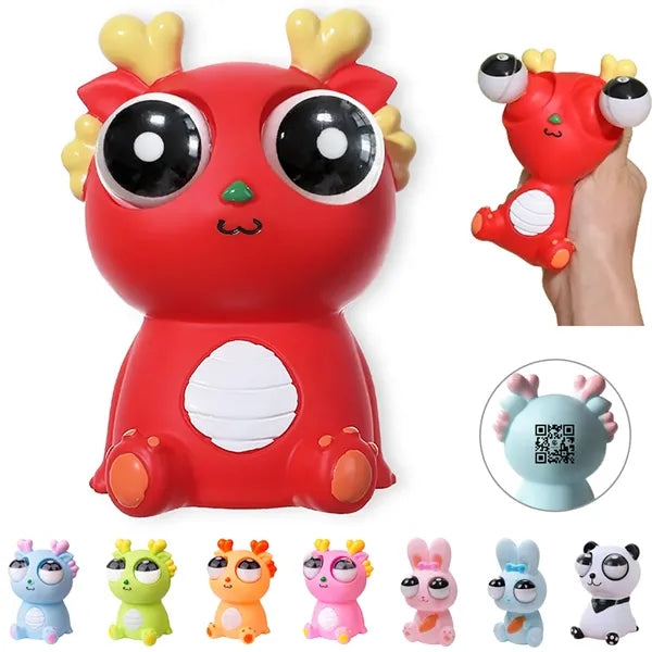 Funny pop-out eye dragon gifts stress relief squeeze toy