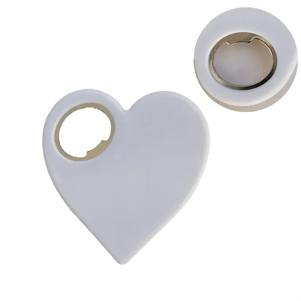 Creative Design 3" Heart Shape Coaster Bottle Opener