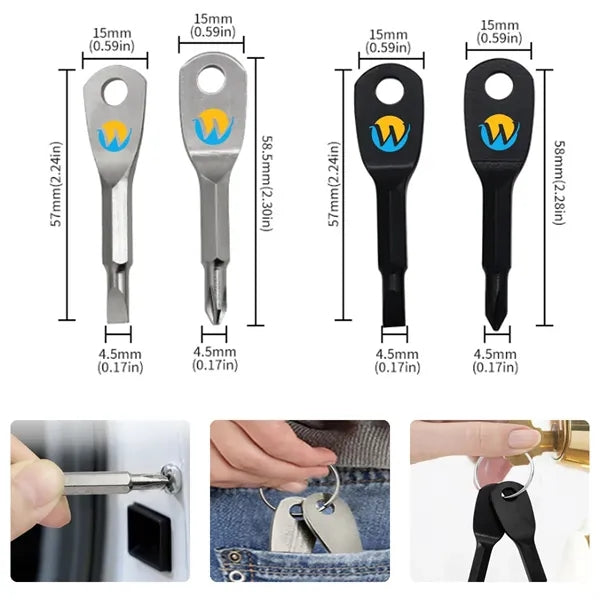Magnetic Tips Chrome Vanadium Steel Keychain Screwdriver Set