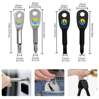 Magnetic Tips Chrome Vanadium Steel Keychain Screwdriver Set