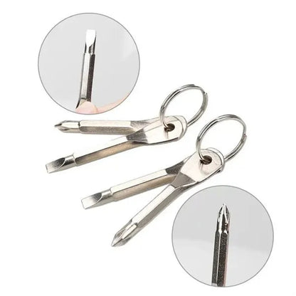 Magnetic Tips Chrome Vanadium Steel Keychain Screwdriver Set