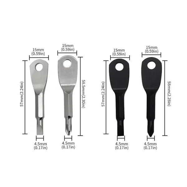 Magnetic Tips Chrome Vanadium Steel Keychain Screwdriver Set