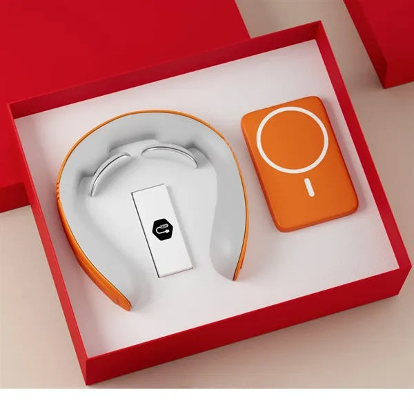 Promotional Gift Neck Massager Power Bank Set Custom Logo