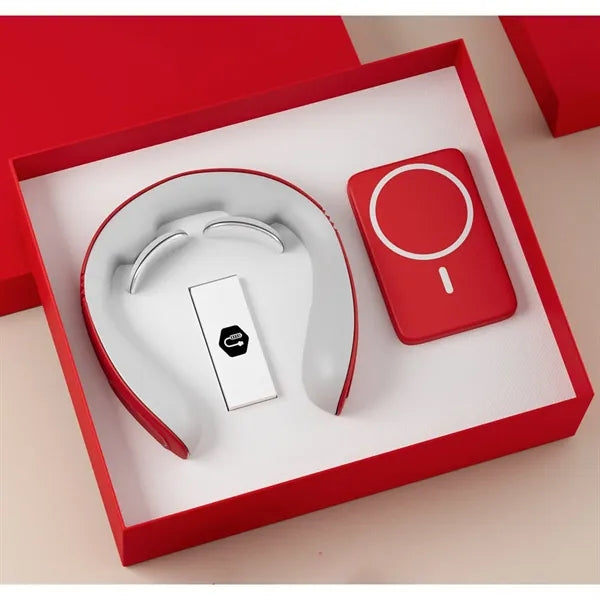 Promotional Gift Neck Massager Power Bank Set Custom Logo