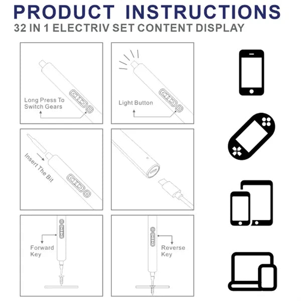 32-in-1 Practical Multi-Functional Electric Screwdriver Kit