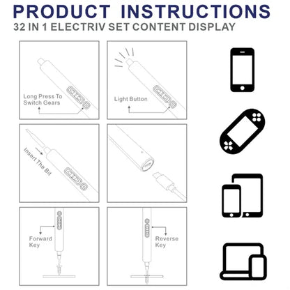 32-in-1 Practical Multi-Functional Electric Screwdriver Kit