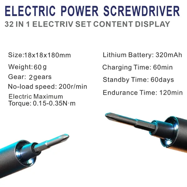 32-in-1 Practical Multi-Functional Electric Screwdriver Kit