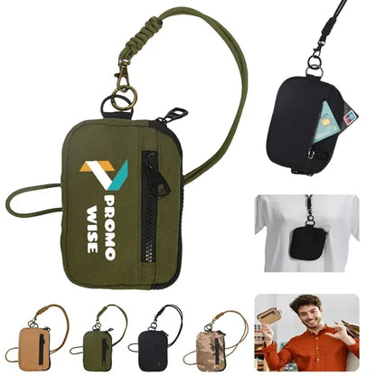 Compact Multi-Compartment Zipper Closure Wristlet Wallet