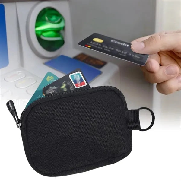 Compact Multi-Compartment Zipper Closure Wristlet Wallet