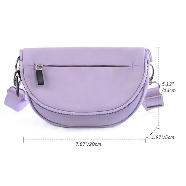 Foldable Multi-Pocket Waterproof Semicircle Crossbody Bag