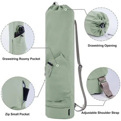 Waterproof Multi-Pocket Padded Straps Cylinder Yoga Backpack