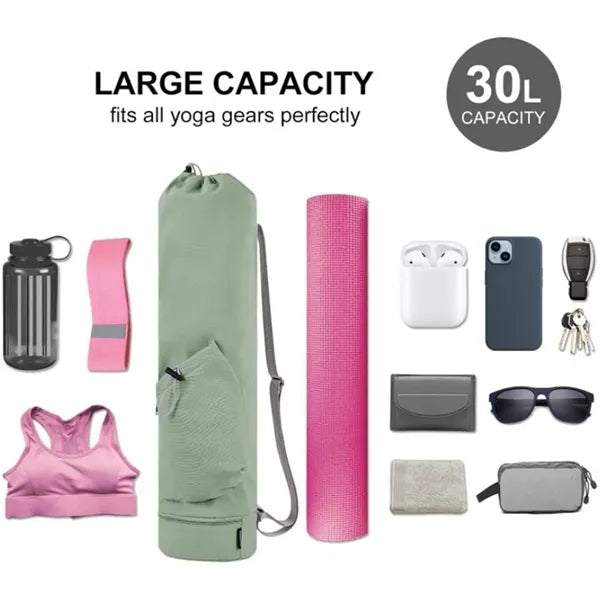 Waterproof Multi-Pocket Padded Straps Cylinder Yoga Backpack
