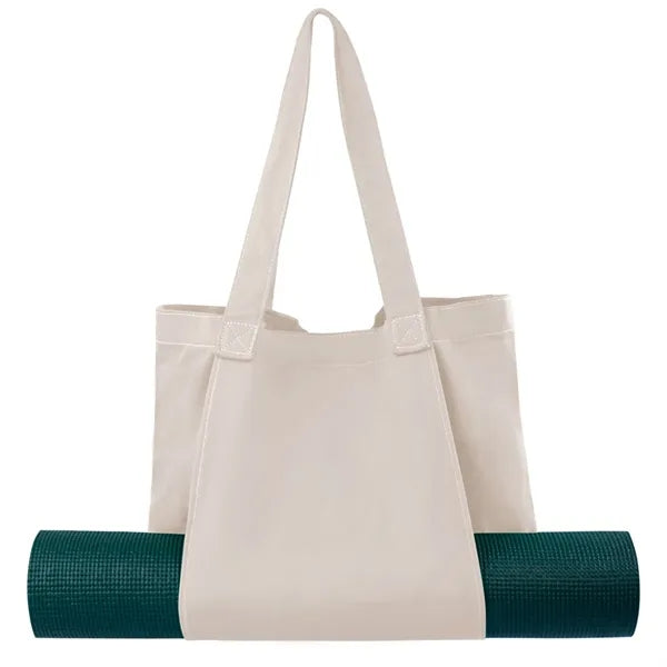 Spacious Adjustable Strap Durable Canvas Yoga Mat Tote Bag