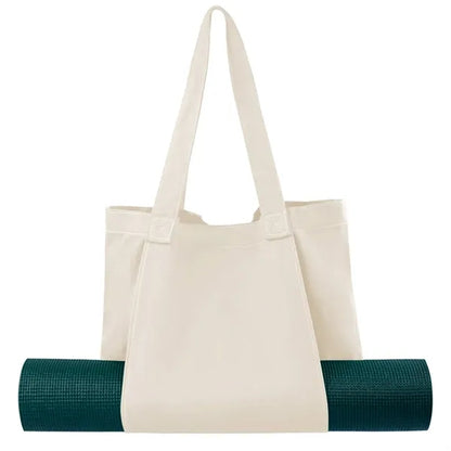 Spacious Adjustable Strap Durable Canvas Yoga Mat Tote Bag