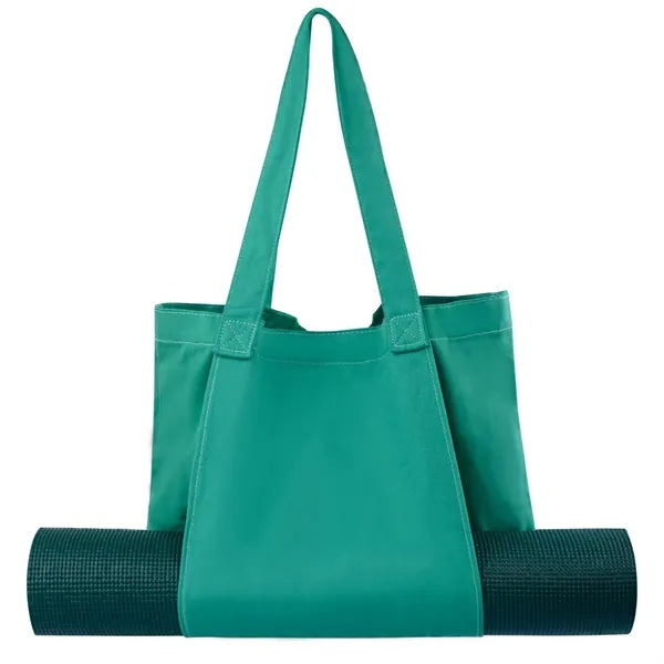 Spacious Adjustable Strap Durable Canvas Yoga Mat Tote Bag