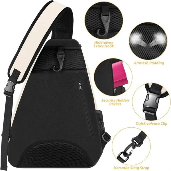Multi-Compartment Padded Strap Hidden Hook Tennis Racket Bag