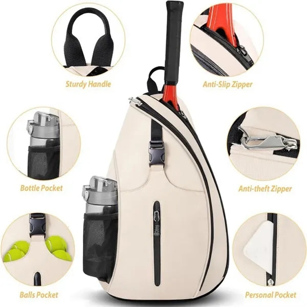 Multi-Compartment Padded Strap Hidden Hook Tennis Racket Bag
