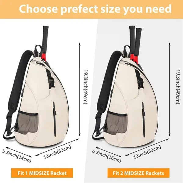Multi-Compartment Padded Strap Hidden Hook Tennis Racket Bag