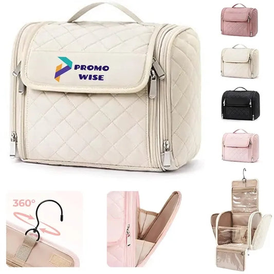 Waterproof Padded Multi-Pocket Rotatable Hook Makeup Bag