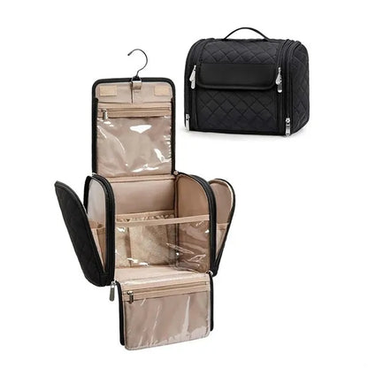 Waterproof Padded Multi-Pocket Rotatable Hook Makeup Bag
