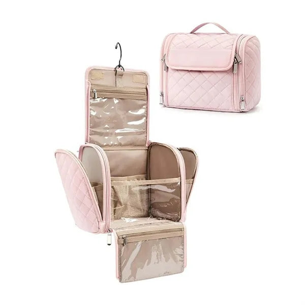 Waterproof Padded Multi-Pocket Rotatable Hook Makeup Bag