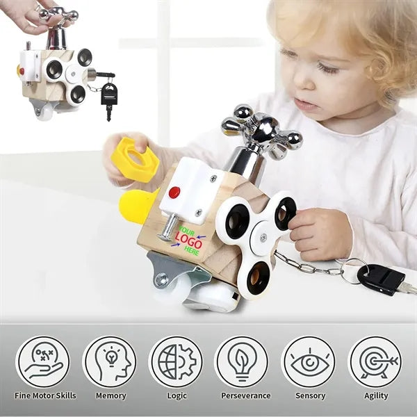 Wooden Busy Cube Sensory Fidget Toy