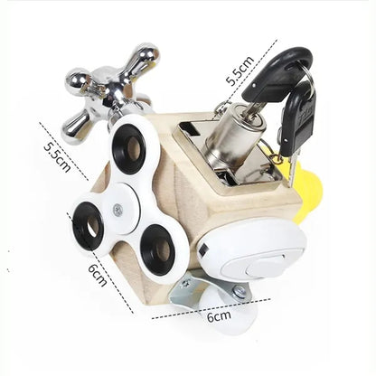 Wooden Busy Cube Sensory Fidget Toy