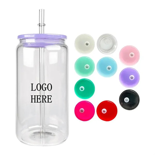 16oz Plastic Drinking Clear Can Cups With Lid