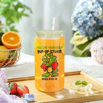 16oz Plastic Drinking Clear Can Cups With Lid