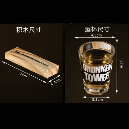Wooden Stacking Block Drinking Game Set