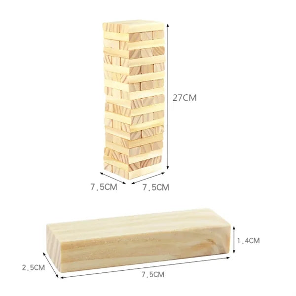48PCS Wooden Stacking Block Tower Game for Custom Branding
