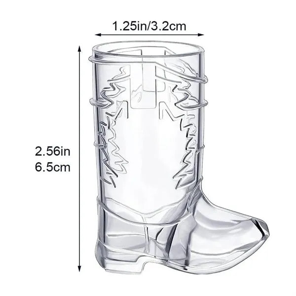 Mini Novelty Cowboy Boot Shaped Plastic Shot Glass