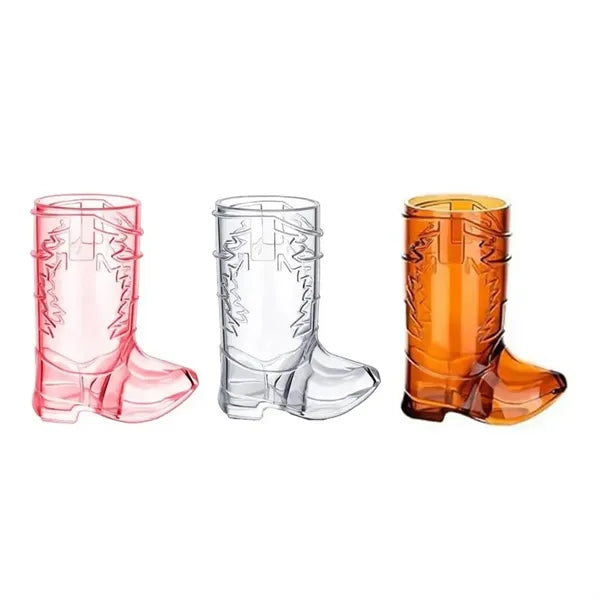 Mini Novelty Cowboy Boot Shaped Plastic Shot Glass