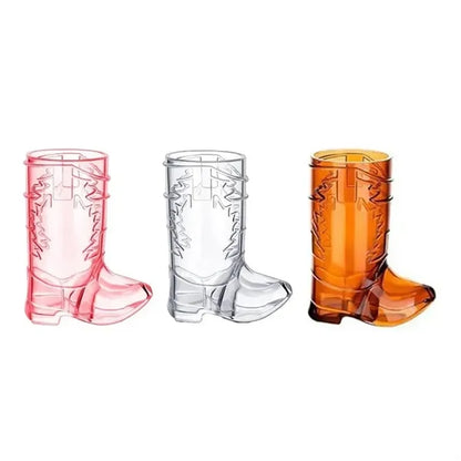 Mini Novelty Cowboy Boot Shaped Plastic Shot Glass