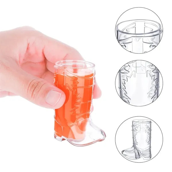Mini Novelty Cowboy Boot Shaped Plastic Shot Glass