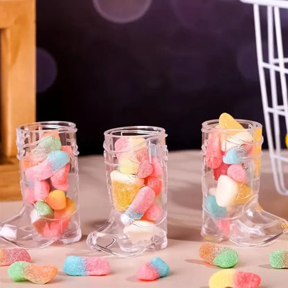 Mini Novelty Cowboy Boot Shaped Plastic Shot Glass