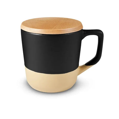 16.5 oz Boston Ceramic Mug With Wood Lid