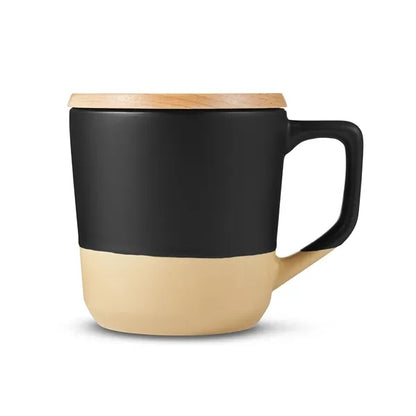 16.5 oz Boston Ceramic Mug With Wood Lid