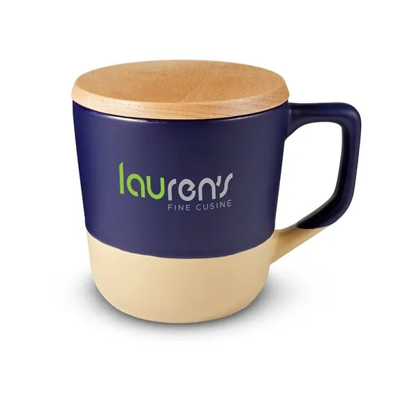 16.5 oz Boston Ceramic Mug With Wood Lid