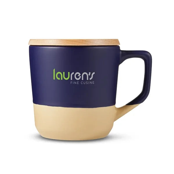 16.5 oz Boston Ceramic Mug With Wood Lid