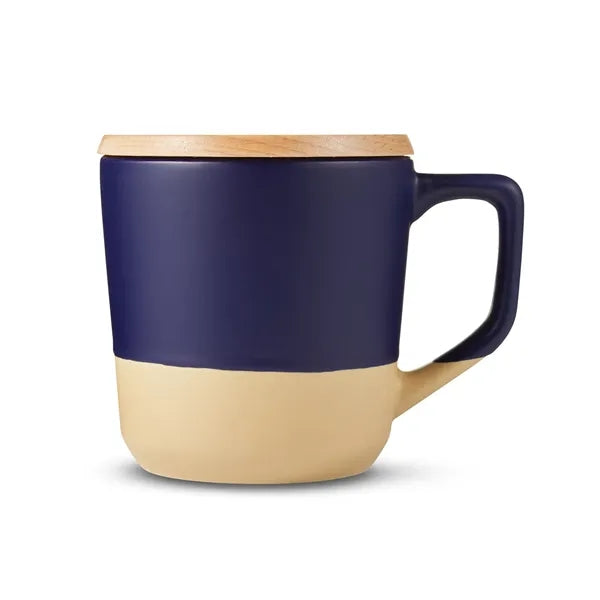 16.5 oz Boston Ceramic Mug With Wood Lid