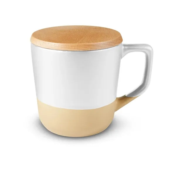 16.5 oz Boston Ceramic Mug With Wood Lid