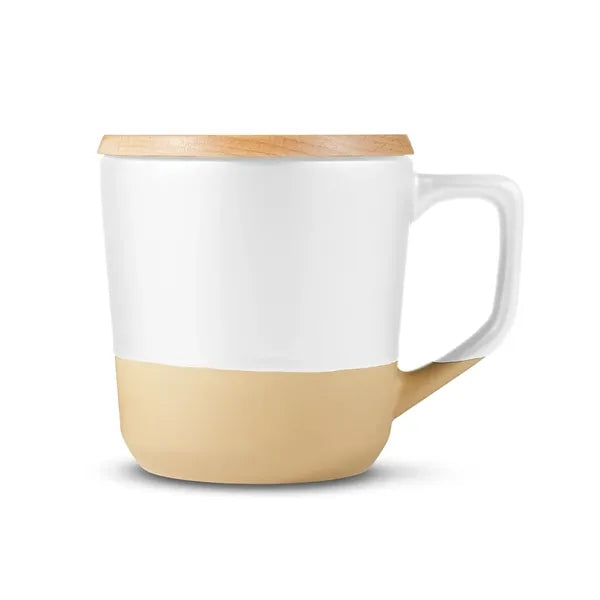 16.5 oz Boston Ceramic Mug With Wood Lid