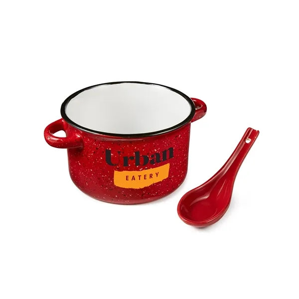 Campfire 20 oz Ceramic Soup Bowl With Spoon