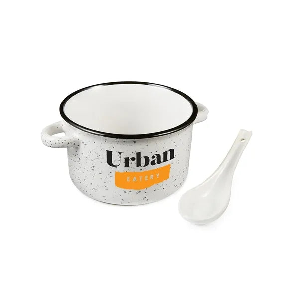 Campfire 20 oz Ceramic Soup Bowl With Spoon